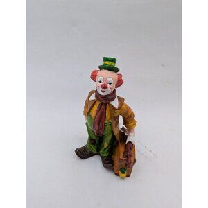 Vintage BullyLand Figurine Clown Hand painted 3"  Hobo Collectible